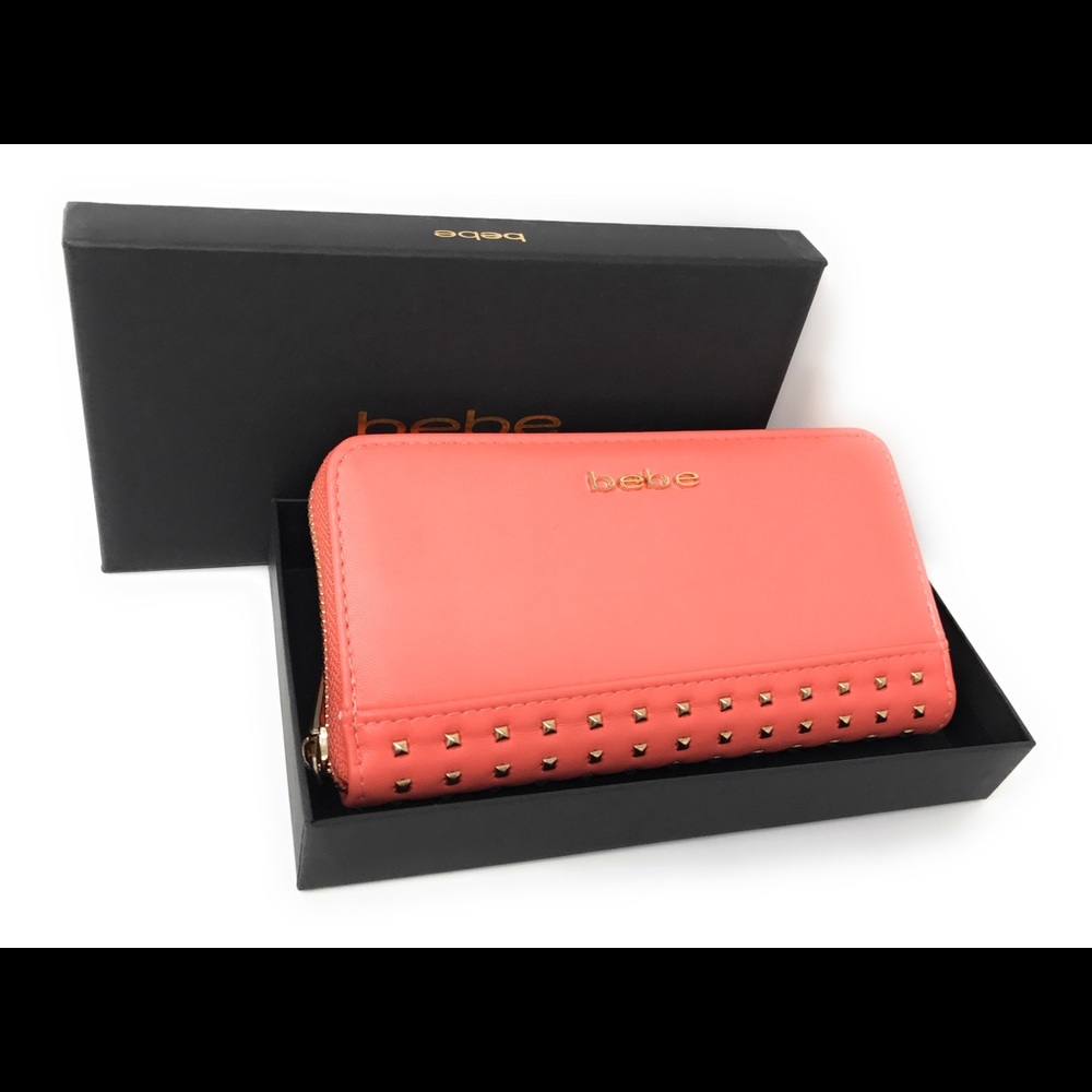 NWT Coral Pink Wallet Billfold Clutch Bag
